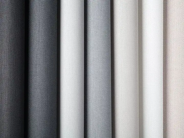 Nuancier de toiles screen Mermet, du charcoal au blanc